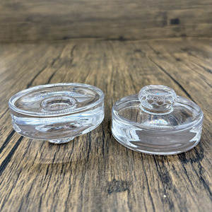 Runde Deckel aus klarem Glas mit dekorativen Knopf Premium-Dichtung abdeckungen für die Aufbewahrung organization für Behälter behälter - Product Image 1