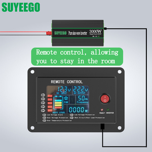 SUYEEGO <span class=keywords><strong>Inversor</strong></span> Rv 12V 24V a 220V <span class=keywords><strong>Inversor</strong></span> de onda sinusoidal pura fuera de la red <span class=keywords><strong>1000W</strong></span> DC a AC <span class=keywords><strong>Inversor</strong></span> solar de energía - Product Image 6
