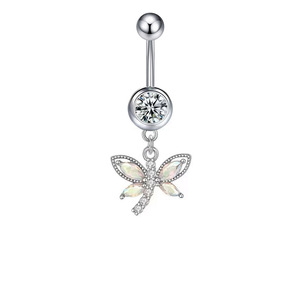 Anillos de Ombligo de Acero Inoxidable Plateado con Circonita en Forma de Corazón de <span class=keywords><strong>Gaby</strong></span>, Joyería Corporal de Alta Calidad para Bodas - Product Image 3