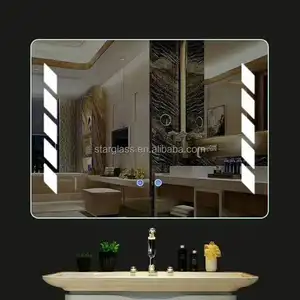 Miroir intelligent de salle de bain mural moderne avec lumières led