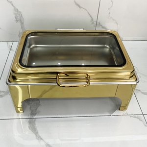 ชุดอุ่นอาหารแบบประหยัดพลังงาน  วัสดุสแตนเลสสีทอง  สำหรับบุฟเฟ่ต์ - Product Image 1