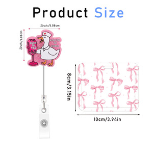 Wholesale Singing Goose Transparent Rotating Alligator <b>Clip</b> Horizontal Card Holder with <b>Bow</b> and Glitter Badge Scroll - Product Image 2