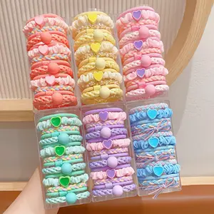 2024 Schlussverkauf 5-teiliges Set modisches elastisches Haarband Kinder bunte Gummihaarring verschiedene Stile Haarschleife für Mädchen Scrunchies