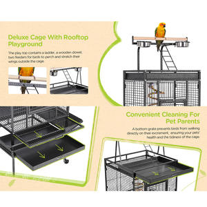 <span class=keywords><strong>Jaula</strong></span> para Pájaros de Hierro Forjado de Esquina, Grande, Multicapa, Personalizada, con Casas de Lujo Extraíbles y Cómodas, Diseño Duradero - Product Image 3