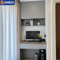 Bureau d'ordinateur mural personnalisé avec étagère intégrée pour chambre à coucher et espace de rangement