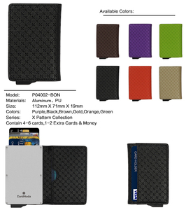 CardHoda Slim PU Leather Card Holder Geometric Pattern Minimalist <b>Wallet</b> Unisex Short Length Anti-Theft <b>RFID</b> <b>Blocking</b> - Product Image 3