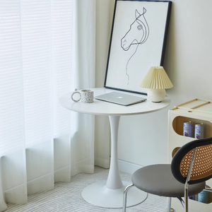 <span class=keywords><strong>Welhome</strong></span>, juego de mesa de comedor redonda negra pura, mesa de comedor de cocina pequeña, barra de café, escritorio de ocio, mesa de salón - Product Image 4