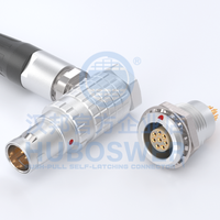 Conector Circular Macho Multipolar de 2-32 Pines, Serie 3B, Enchufe EGG con Conector FHG de 90 Grados en Ángulo Recto, Autoblocante Push-Pull