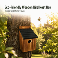 Nichoir en bois écologique pour oiseaux, résistant aux intempéries, à fixer au mur, abri pour oiseaux d'extérieur, cage et mangeoire pour oiseaux