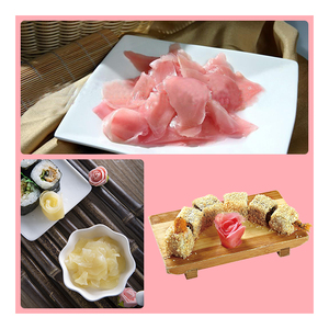 Fournisseur chinois de cuisine japonaise en <span class=keywords><strong>gros</strong></span>, gingembre mariné en tranches, saveur aigre, gingembre mariné rose pour sushi - Product Image 3