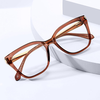 Lunettes anti-lumière bleue pour femmes MS 82345, monture géométrique TR90, branches minimalistes en métal, polyvalentes pour le quotidien