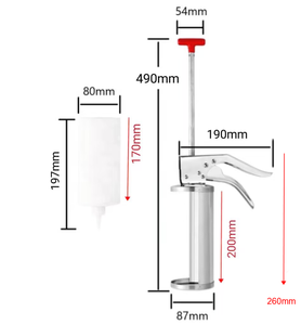 Distributeur de sauce W280E1-1000 Shinheo en acier inoxydable 304 pour hamburgers, hot-dogs, ketchup, tomate, chili, pizza - Product Image 2
