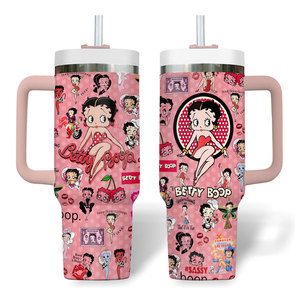 Vaso Térmico Portátil de 40oz con Diseño de <span class=keywords><strong>Betty</strong></span>, de Alta Calidad, para Viajes, Oficina y Exteriores, con Asa y Tapa con Pajita, Venta al Por Mayor - Product Image 2