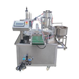 Machine de remplissage et de scellage automatique de gobelets pour <span class=keywords><strong>poudre</strong></span> de café, sauce, miel, gelée, yaourt et crème glacée de type rotatif - Product Image 1