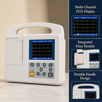 Lknovmed Moniteur ECG numérique portable 3/6 canaux pour animaux de petite taille, utilisation en clinique, appareil de diagnostic de la fréquence cardiaque