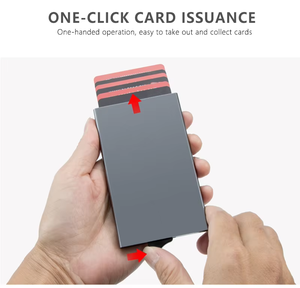 Di động <span class=keywords><strong>RFID</strong></span> chặn Slim công suất lớn tự động Pop Up nhôm chủ thẻ cho thay thế các truyền thống ví da - Product Image 4