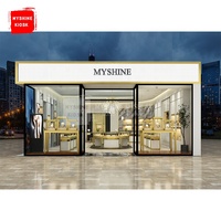 Luxus Glas Schmuck schrank schmuck Shop Display Schaufenster mit Led Licht Schmuck Shop Interior Design