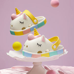 Zuecos de Mario Para Niños y Niñas, zapatillas impermeables de verano Unisex, antideslizantes, con dibujos de unicornios, para la <span class=keywords><strong>playa</strong></span>, venta al por mayor - Product Image 5