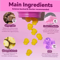 Complément alimentaire à base de plantes, probiotiques féminins sous forme de bonbons gélifiés à l'ananas, prébiotiques, mélange de lactobacilles, soutien immunitaire pour adultes, santé intestinale