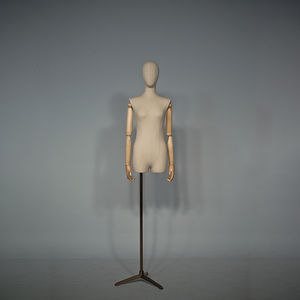 Robe de <span class=keywords><strong>Mannequin</strong></span> femme en tissu, <span class=keywords><strong>couture</strong></span>, lin, ajustable, avec tête, bras en bois - Product Image 4