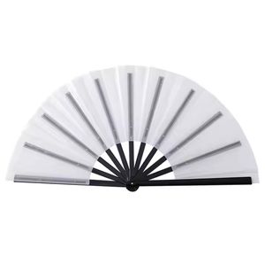 Grand ventilateur à claquer 13 pouces Poignée noire Sublimation Blanks Fan 33CM Polyester Plastique Tissu Pliant Clacking Hand Fan NP7248 - Product Image 1