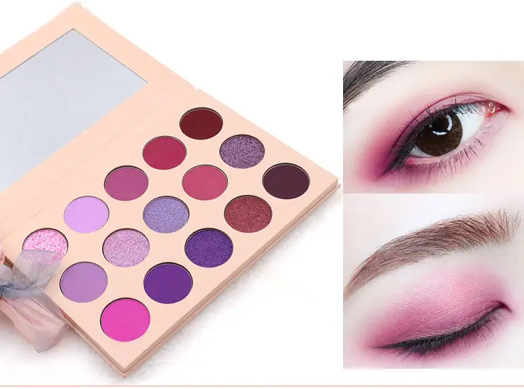 15 Color Hole Cosmetic Palette High Pigmented Custom Eyeshadow Palette