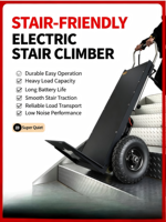 Chariot de transport électrique pour déménagement, adapté aux escaliers, robuste et résistant aux obstacles