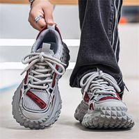 Chaussures de mode pour hommes à semelle épaisse, rehaussantes, décontractées, respirantes en maille pour la marche