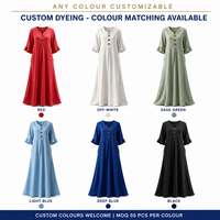 Robe longue en lin personnalisée pour femme, col en V, boutons en bois, manches à volants, poches latérales, coupe trapèze, fabricant OEM ODM