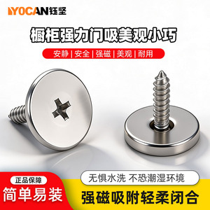 Butée de porte d'armoire magnétique en acier au carbone, tête Phillips, tête plate et ronde, petite taille, durable, invisible pour portes d'armoires - Product Image 5