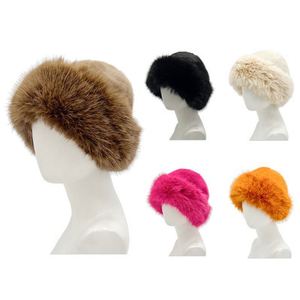 Sombrero de Pescador de Piel Sintética Cálido y a la Moda, en Oferta, Colorido, Grueso para Invierno, de Color Sólido y Felpa - Product Image 1