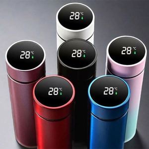 Corporate Activity Business Gift 16Oz Smart <b>Thermos</b> Temperature Display Stainless Bottle With Custom Logo Printed - Product Image 2