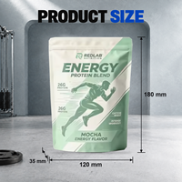 Sacs d'emballage personnalisés pour poudre de protéines de lactosérum avec doublure en aluminium et logo imprimé pour les marques de nutrition sportive