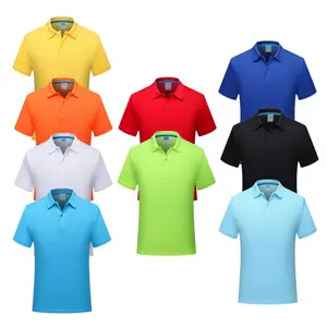 Amazon vendita calda 2023 estate polo da uomo poliestere tinta unita uniforme polo da golf Camiseta Polo per uomo