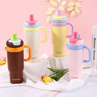 Bouteille isotherme portable personnalisée en acier inoxydable à double paroi avec poignée pour boissons chaudes et froides