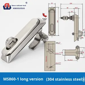 Candado de Acero Inoxidable MS860-1 para Equipos Industriales, Gabinete de Interruptores Eléctricos, Cierre Plano con Acabado Pulido, Operado con Llave - Product Image 6