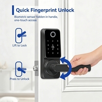 Serrure de porte intelligente facile à installer soi-même, empreinte digitale, mot de passe, entrée sans clé, Wi-Fi, alliage d'aluminium, laiton, bois, chambre à coucher, application Tuya/TT