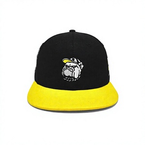 Wholesale Two Tone Embroidered Character Logo Snapback Cap Cotton Structured 5 Panel Flat Bill <b>Hat</b> Adjustable Hip Hop Gorras - Product Image 2