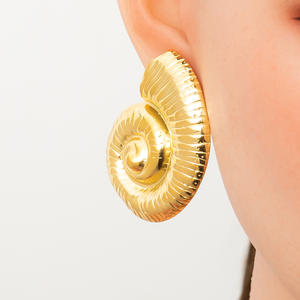 Conch <b>Stud</b> Earrings <b>Titanium</b> Steel 18K Gold Plated European Style Fashion Jewelry For Women - Product Image 3