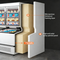 Congelador Vertical Comercial para Exhibición de Frutas y Verduras, con Alarma de Temperatura, para Almacenamiento en Supermercados y Tiendas de Abarrotes