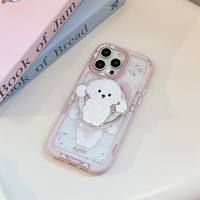 Chiot de conception mignonne populaire avec étui de téléphone Magn et Holder pour iPhone 16 15 14 Pro Max livraison gratuite accessoires de téléphone avec support