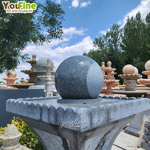 <span class=keywords><strong>Fontana</strong></span> d'Acqua con Sfera Fluttuante in Marmo e Granito, Elemento Decorativo da Giardino, Sfera in Pietra Lucidata Intagliata a Mano per Patio e Cortile - Product Image 5