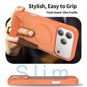 Funda Magnética para Teléfono Móvil Color Naranja Cósmico con Soporte de Tira, Funda Protectora Duradera con Tacto Suave para iPhone 17 16 15 14 13 Pro Max - Product Image 6