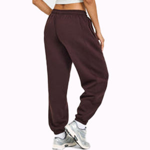 Logo personalizzato donna colore bianco rilassato marrone pantaloni della tuta quotidiana elasticizzati vita Sport <span class=keywords><strong>Jogger</strong></span> per donna - Product Image 2