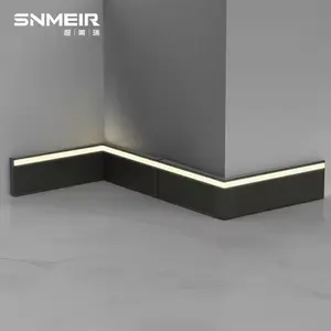 SENMRY schneller Versand schwarzfarbige Aluminium-Rumpfboden Led-Wandboden Aluminiumprofil Metall-Rumpfbodenbrett mit Licht