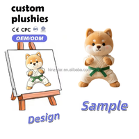 Peluche personnalisée de judo et de karaté, jouet en peluche d'arts martiaux, poupée en peluche, figurine de lutte sportive avec logo personnalisé, cadeau promotionnel