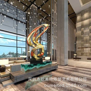 Escultura Abstracta Europea y Americana, Arte en Resina con Baño de Oro, Adornos Creativos de Forma Irregular, Artísticos - Product Image 4