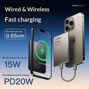 พาวเวอร์แบงค์แม่เหล็กอะลูมิเนียมอัลลอยด์บางเฉียบขายดี 5000mAh ชาร์จเร็ว 20W รองรับการสกรีนโลโก้ ดีไซน์บางเบา - Product Image 3