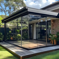 Pergola moderne en alliage d'aluminium pour extérieur, véranda avec double vitrage trempé Low-E, toit à persiennes réglables, écologique, réduction du bruit