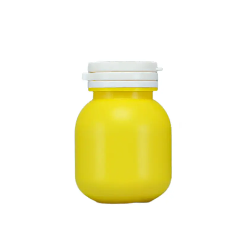 Produk baru populer botol wadah pil Hdpe warna permen dengan tutup